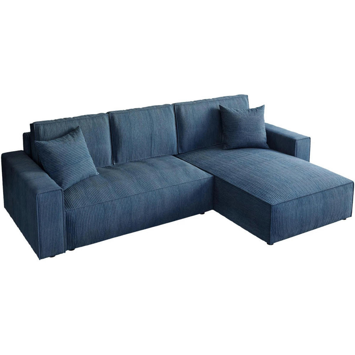 ECKSOFA Parys L dunkelblau - Schwarz/Dunkelblau, Kunststoff/Textil (290/185cm) - Beautysofa