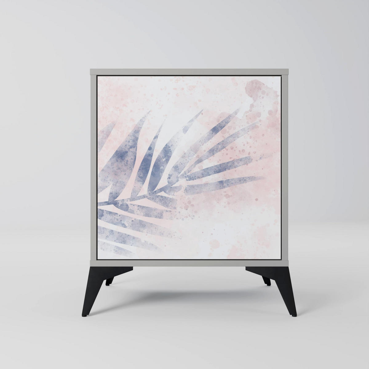 SIDEBOARD TIMELESS FLOAT, Grau, 57,5x42x72,5 cm, Schwarze Metallfüße - Multicolor/Schwarz, Holzwerkstoff/Metall (57.5/72.5/42cm) - SpaceRebels