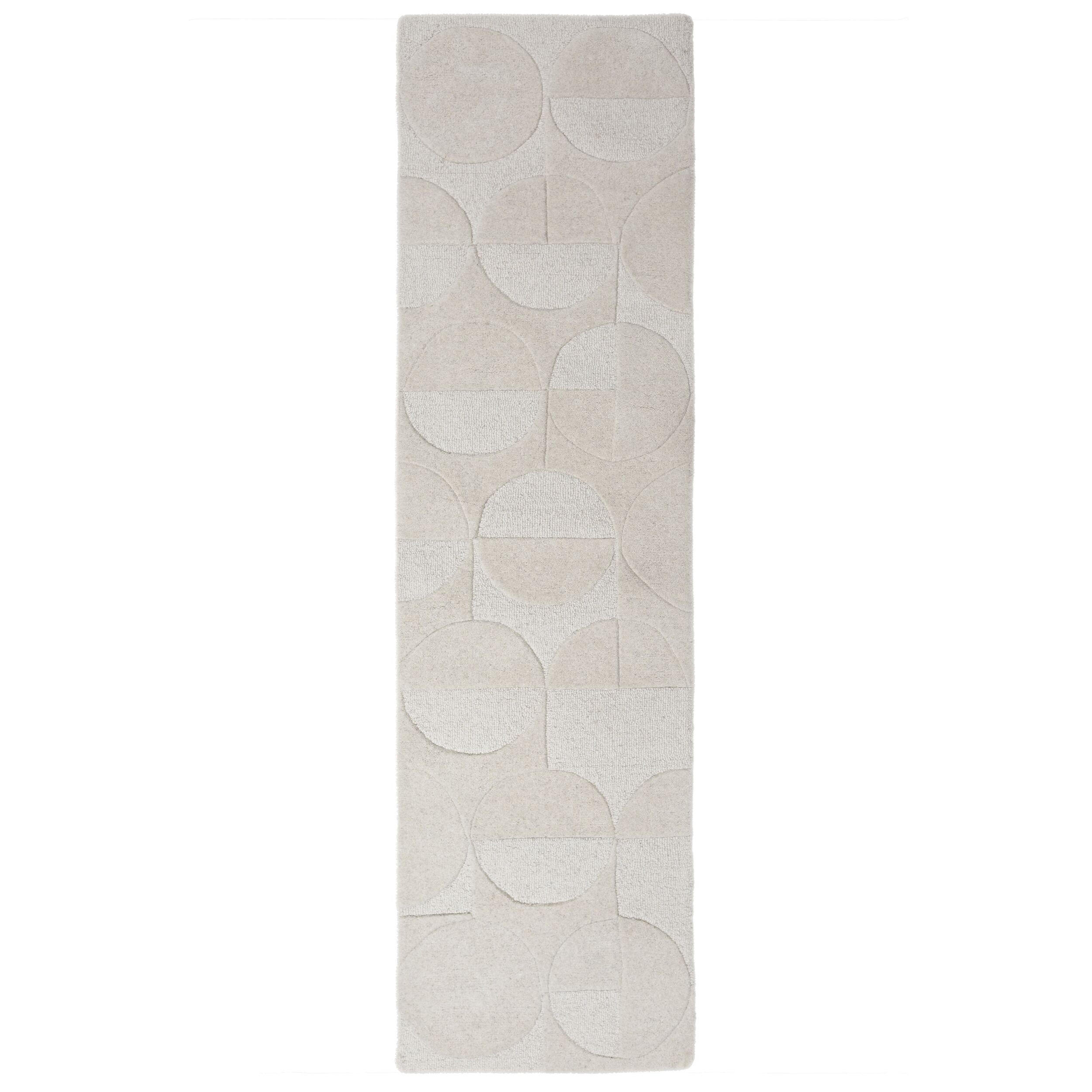 WOLLTEPPICH DEBEN, geometrisch, aus Wolle, Elfenbein, 60 x 230 cm - Champagner, Textil (230/60cm) - KADIMA DESIGN