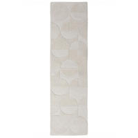 WOLLTEPPICH DEBEN, geometrisch, aus Wolle, Elfenbein, 60 x 230 cm - Champagner, Textil (230/60cm) - KADIMA DESIGN