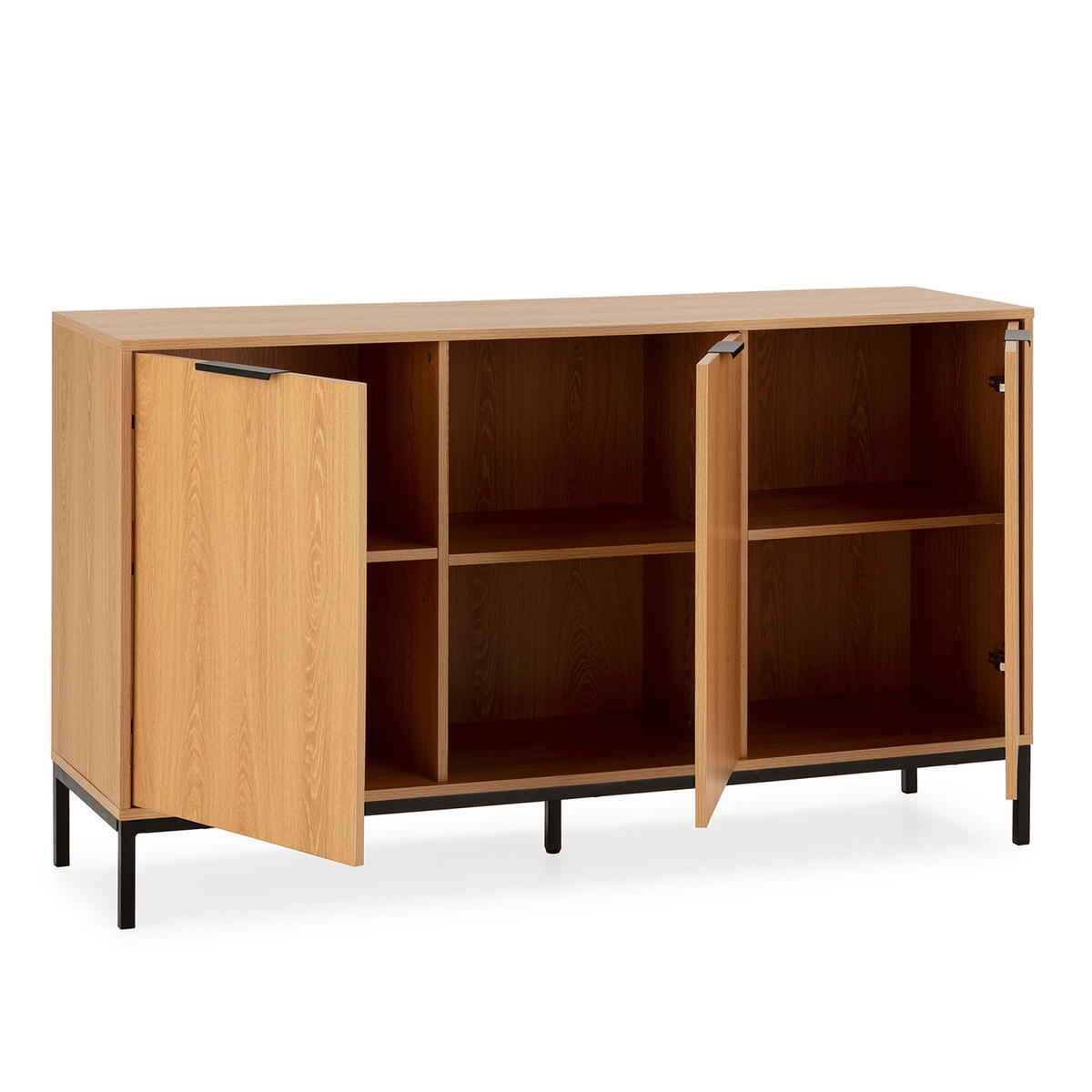 SIDEBOARD Auri 3 türen Eichenfarbe - Honigeiche, Holzwerkstoff (140/80/40cm)