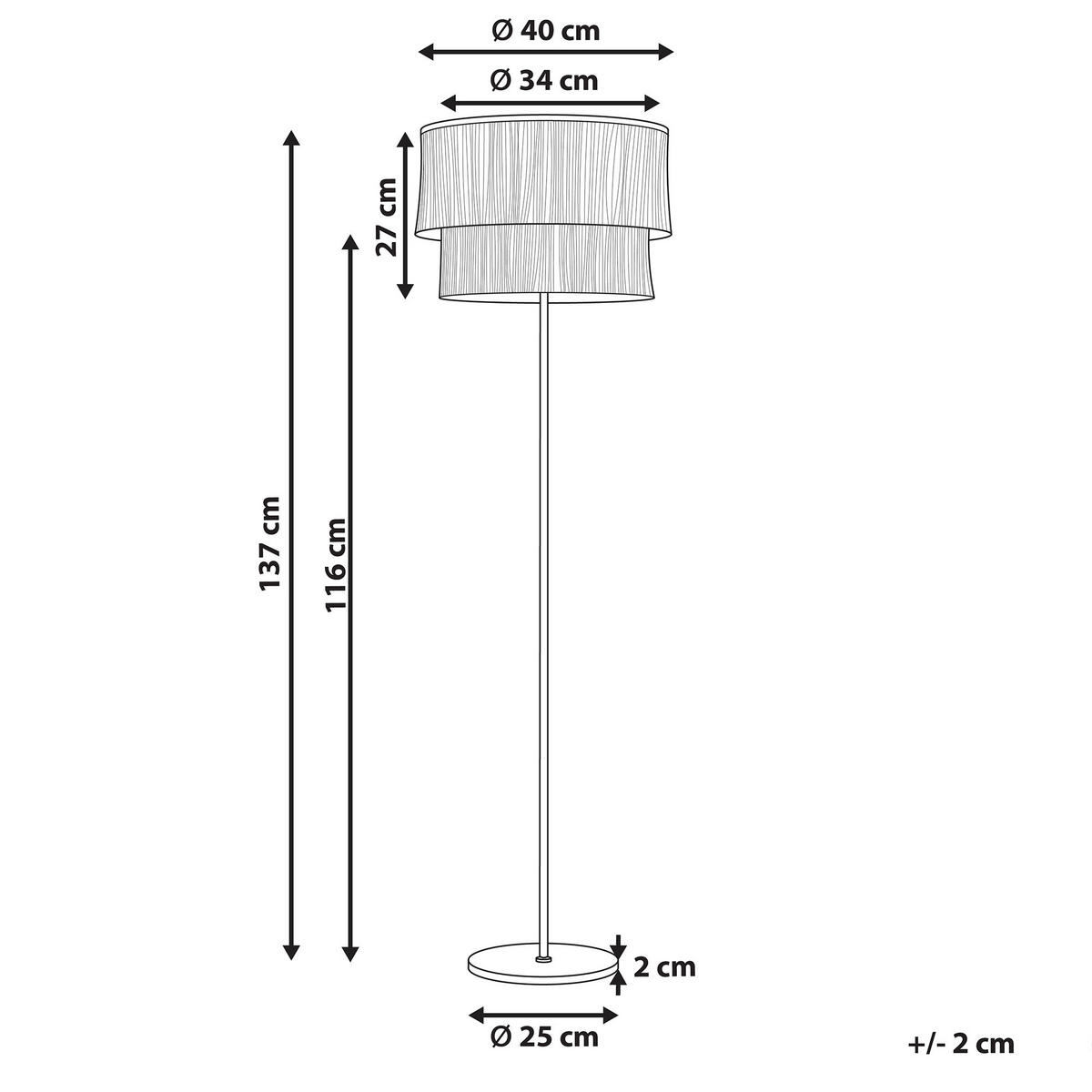 STEHLAMPE Braun Peristeri - Goldfarben/Braun, Metall (40/40/137cm) - Beliani