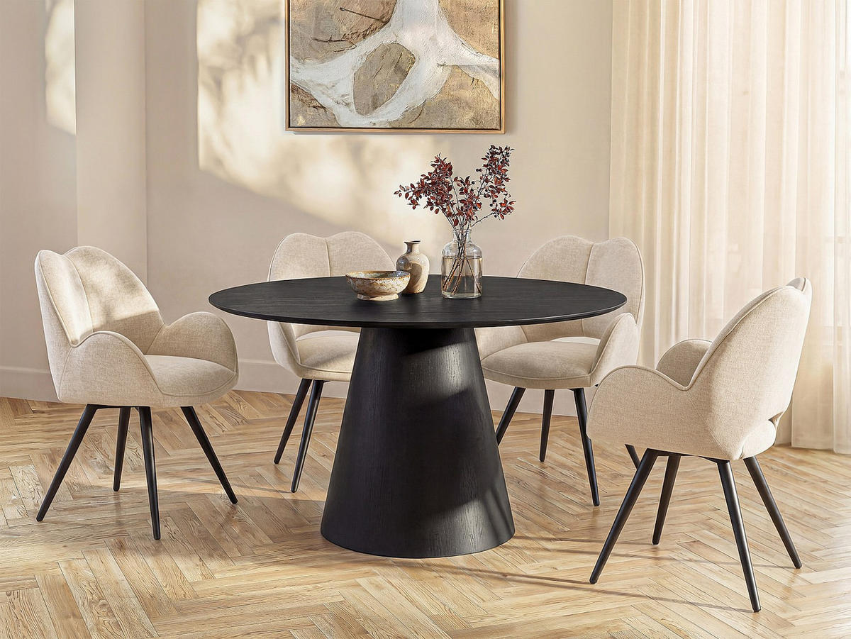 ESSTISCH - 4 Personen - Holz, Platte - Schwarz ANTALIZA - Schwarz, Holz (120/120/75.5cm) - Vente-Unique