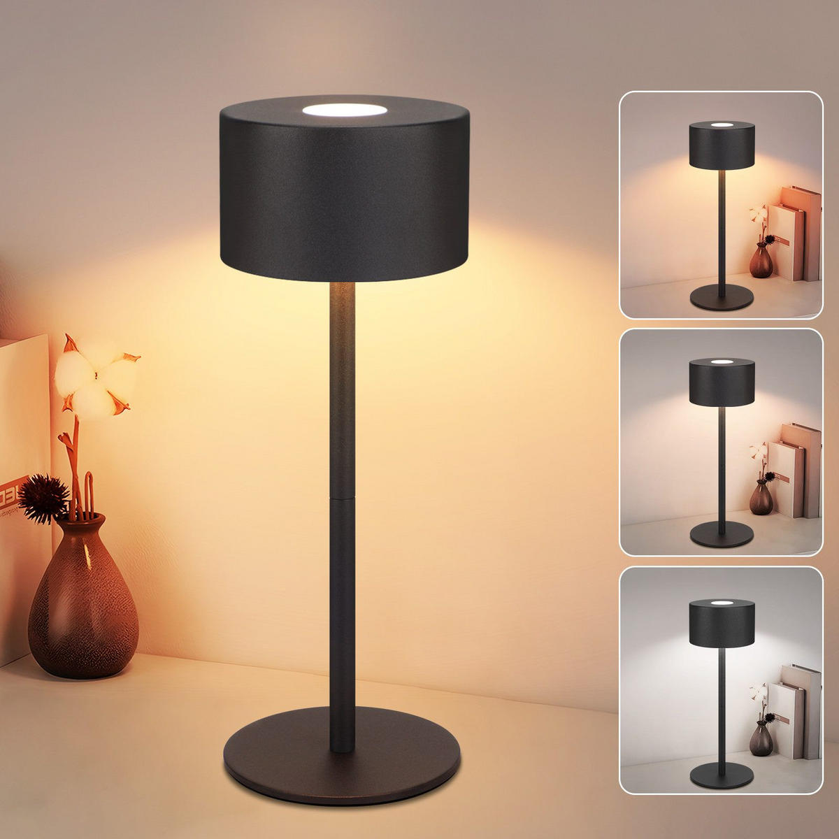 LED stolní lampa Abba 9/9/25cm - černá, kov (9/9/25cm) - Nettlife