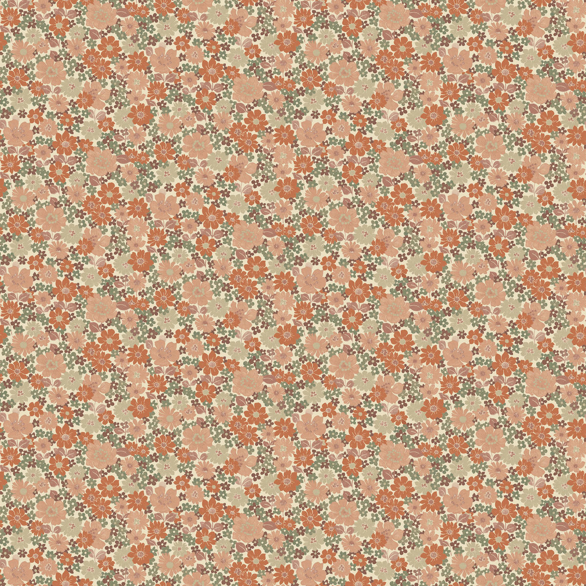 VLIESTAPETE - Kleine blumen 1000x53cm - Terracotta, Papier/Kunststoff (53/1cm) - Superfresco Easy