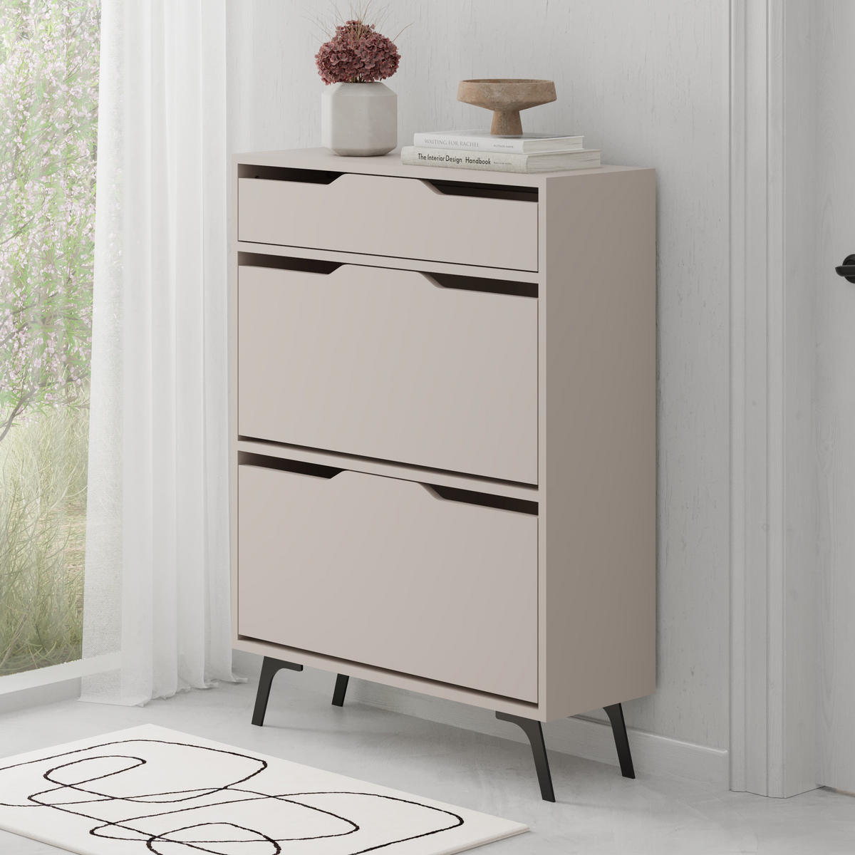 SCHUHSCHRANK Asta Mocha 82/110/29.5 cm - Mokka, Holzwerkstoff (81.6/110/29.5cm) - Decortie