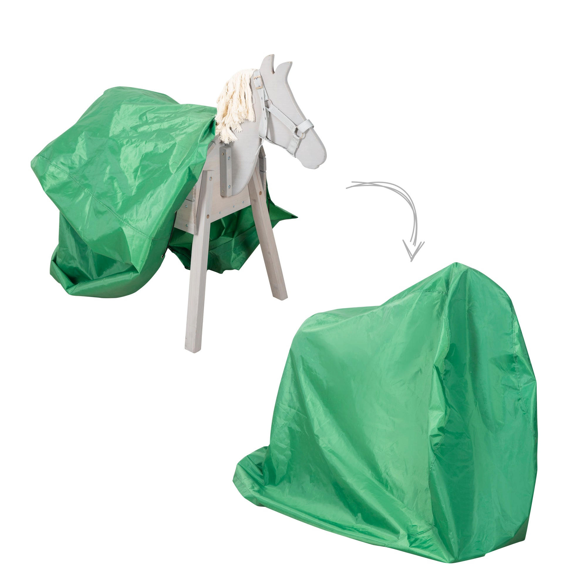 ABDECKPLANE FÜR ROBA OUTDOORSPIELPFERDE - Grün, Kunststoff (153/123/63cm) - Roba