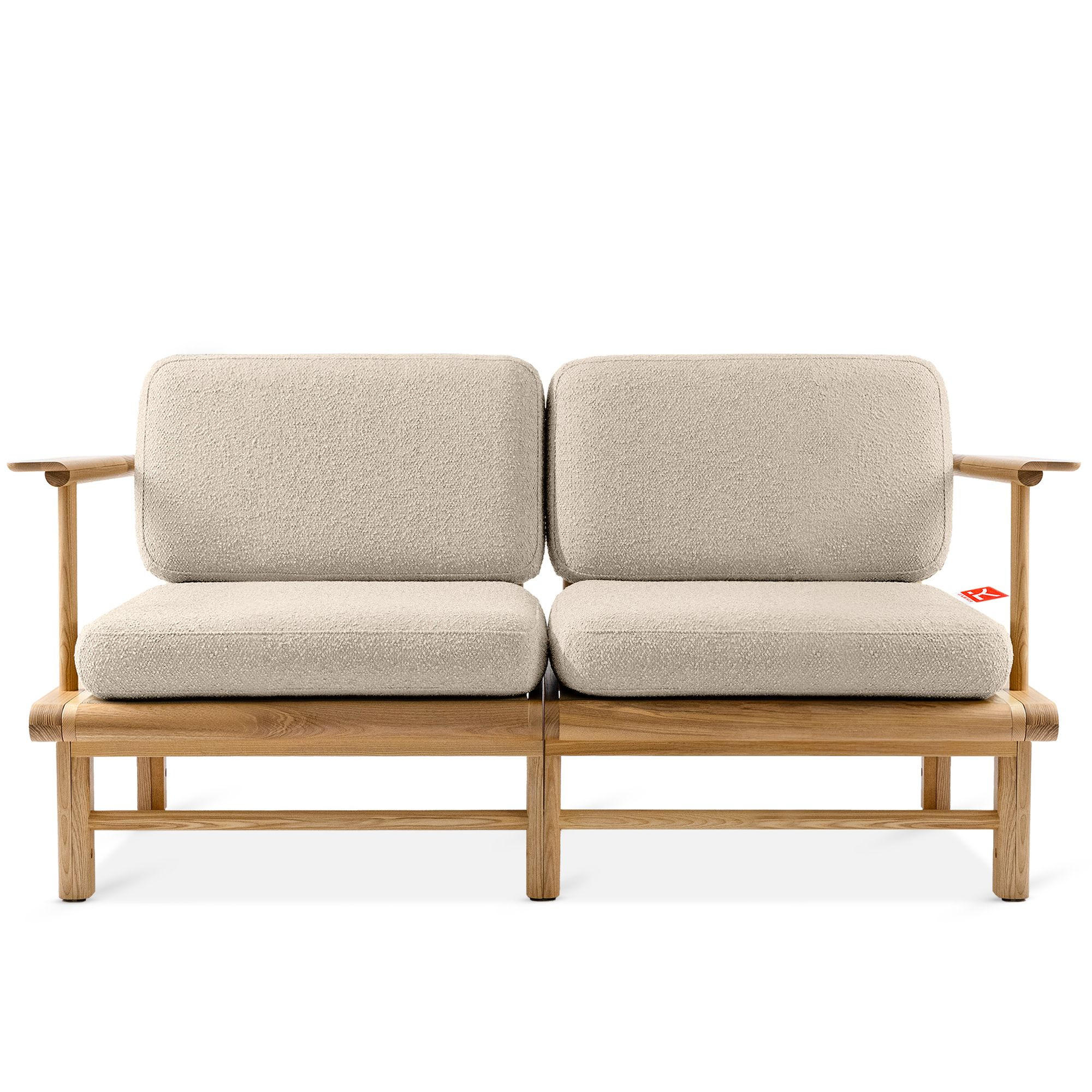 GARTENSOFA ATREDA 2-Sitzer - Creme, Holz/Textil (160/74/80cm) - KONSIMO®