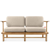 GARTENSOFA ATREDA 2-Sitzer - Creme, Holz/Textil (160/74/80cm) - KONSIMO®