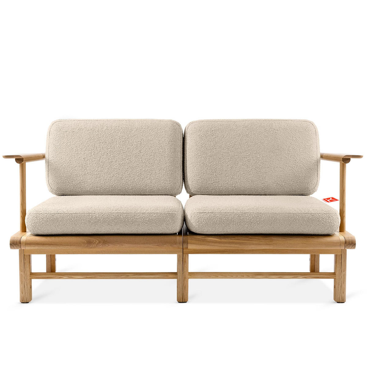 GARTENSOFA ATREDA 2-Sitzer - Creme, Holz/Textil (160/74/80cm) - KONSIMO®