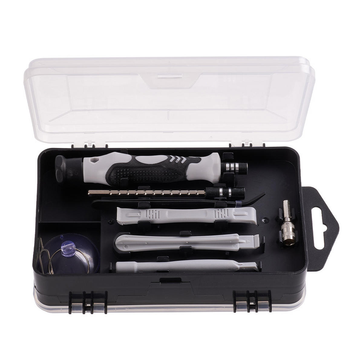SCHRAUBENDREHER-SET 115-in-1 multifunktionales 98 Schraubenbits Ergonomischer Griff für Feinmechaniker in Grau 17,8 x 10,5 x 5,1 cm - Schwarz, Metall (10.5/17.8/5.1cm) - Livingandhome
