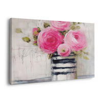 LEINWANDBILD 70x50 cm Blumen rosa Bild Wohnzimmer - Beige, Textil (70/50cm) - artissimo