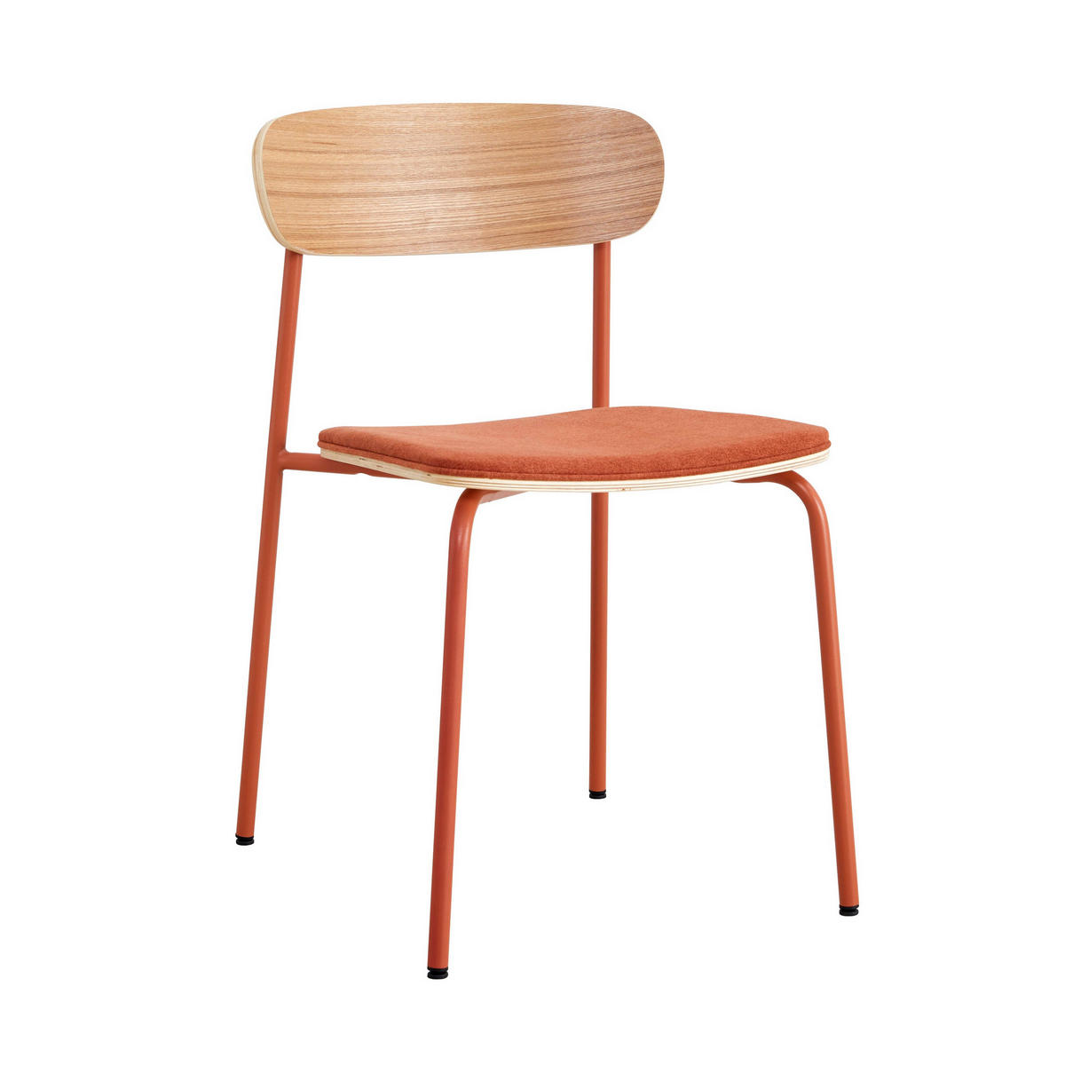 STUHL 2-tlg., Orange - Orange, Holz (46/78/52cm) - Oviala