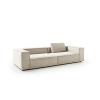 SOFA CARMO Weiß Cord - Schwarz/Weiß, Kunststoff/Textil (306/68/118cm) - KAWOLA