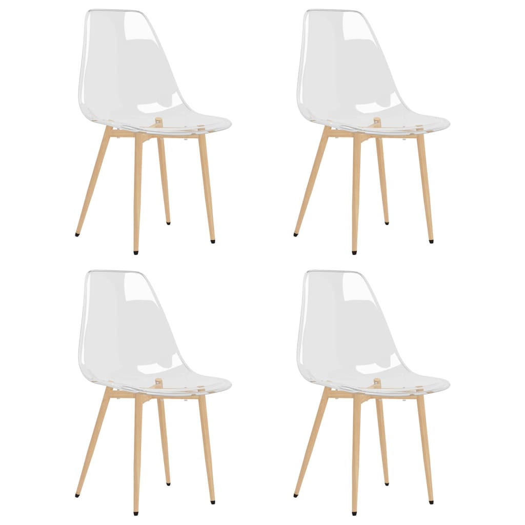 ESSZIMMERSTÜHLE 4 Stk. Transparent PET 46*52*84cm - Transparent, Metall (46/84/52cm) - ZMH