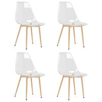 ESSZIMMERSTÜHLE 4 Stk. Transparent PET 46*52*84cm - Transparent, Metall (46/84/52cm) - ZMH