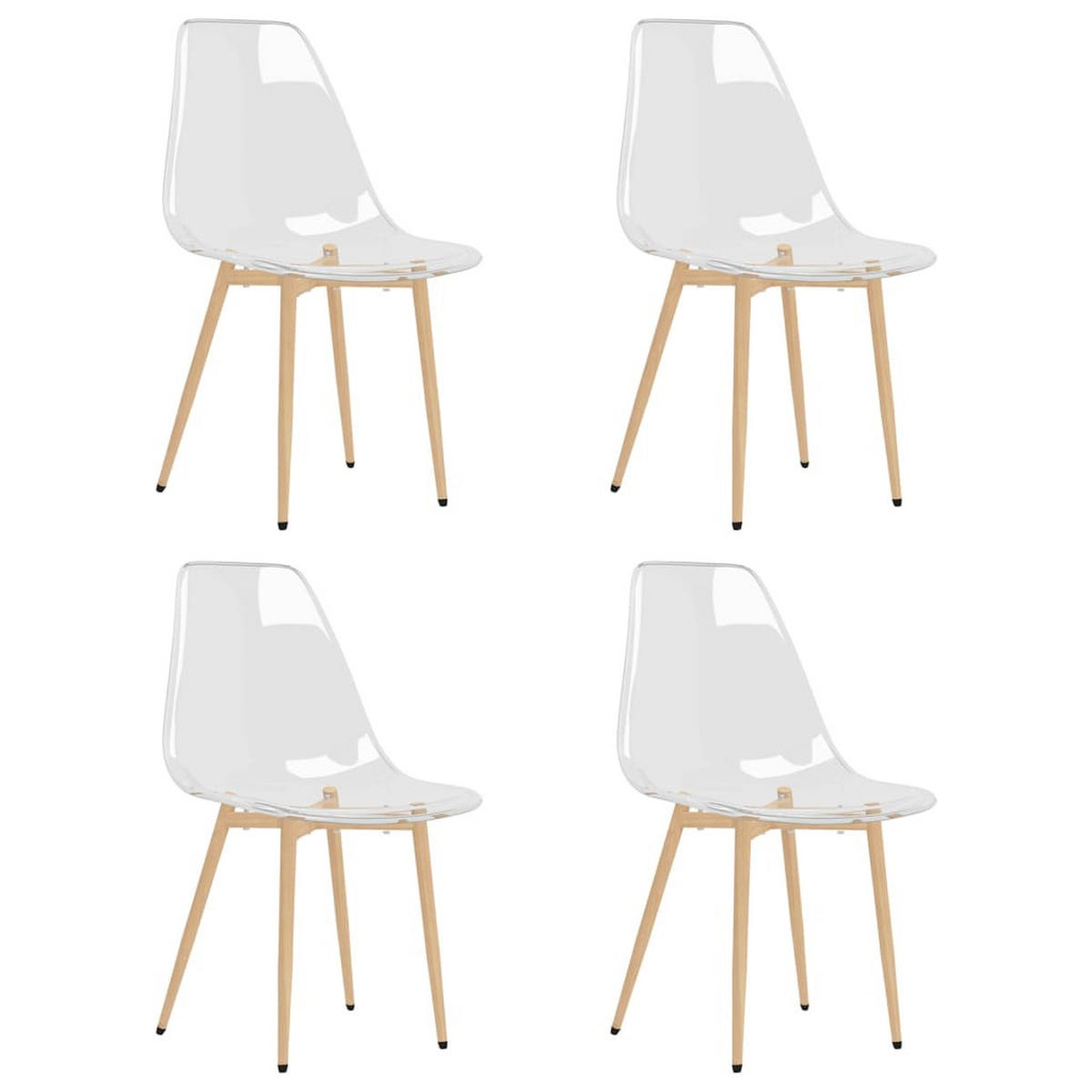 ESSZIMMERSTÜHLE 4 Stk. Transparent PET 46*52*84cm - Transparent, Metall (46/84/52cm) - ZMH