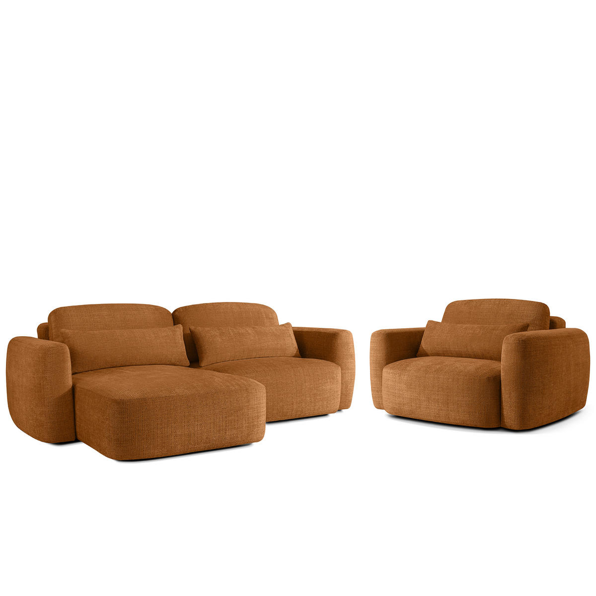 SITZGARNITUR ELOSA - Rot, Holz/Textil (245/85/165cm) - KONSIMO®