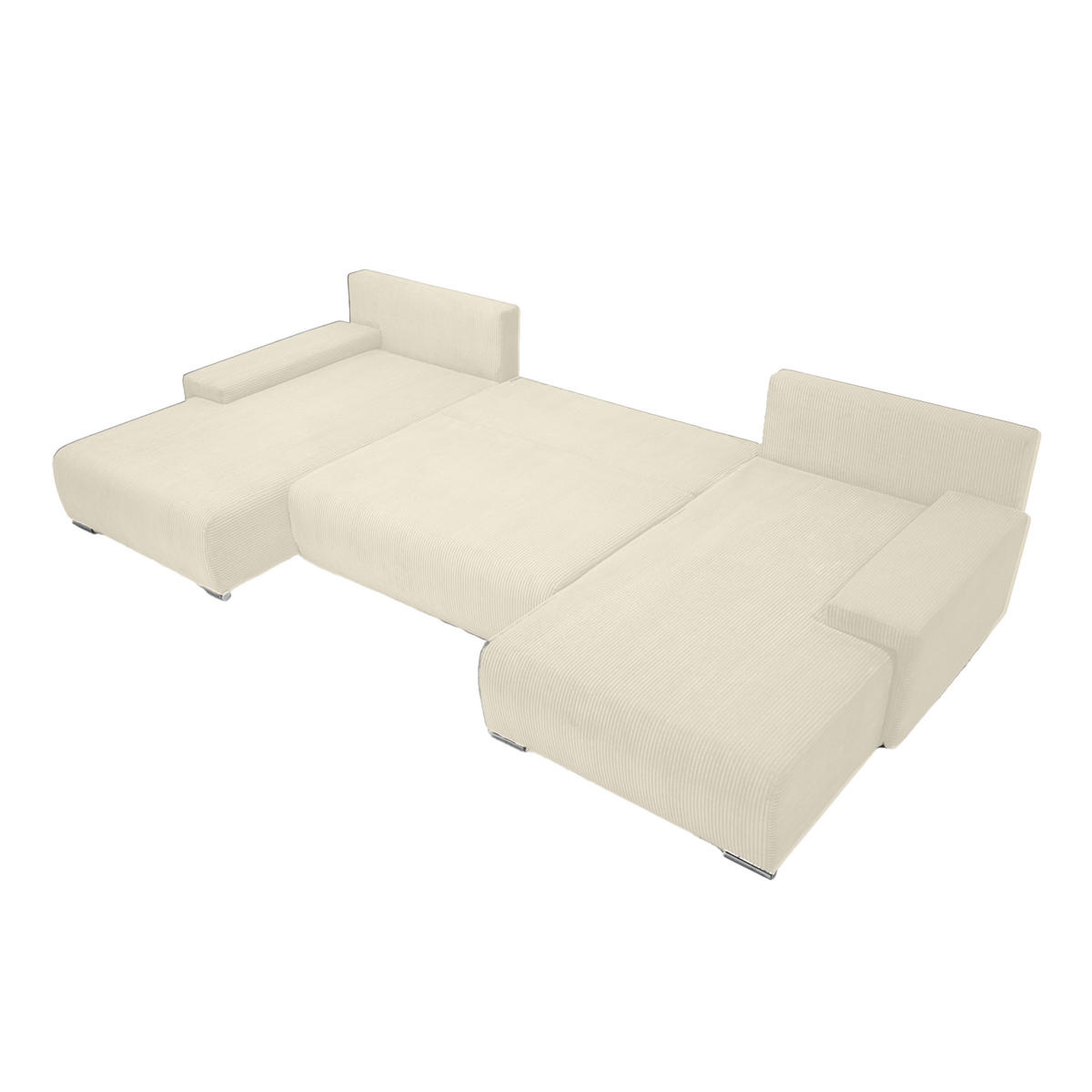 ECKSOFA Trawanga mit Schlaffunktion, Glänzendes Beige - Beige, Textil (348/188cm) - Fedve