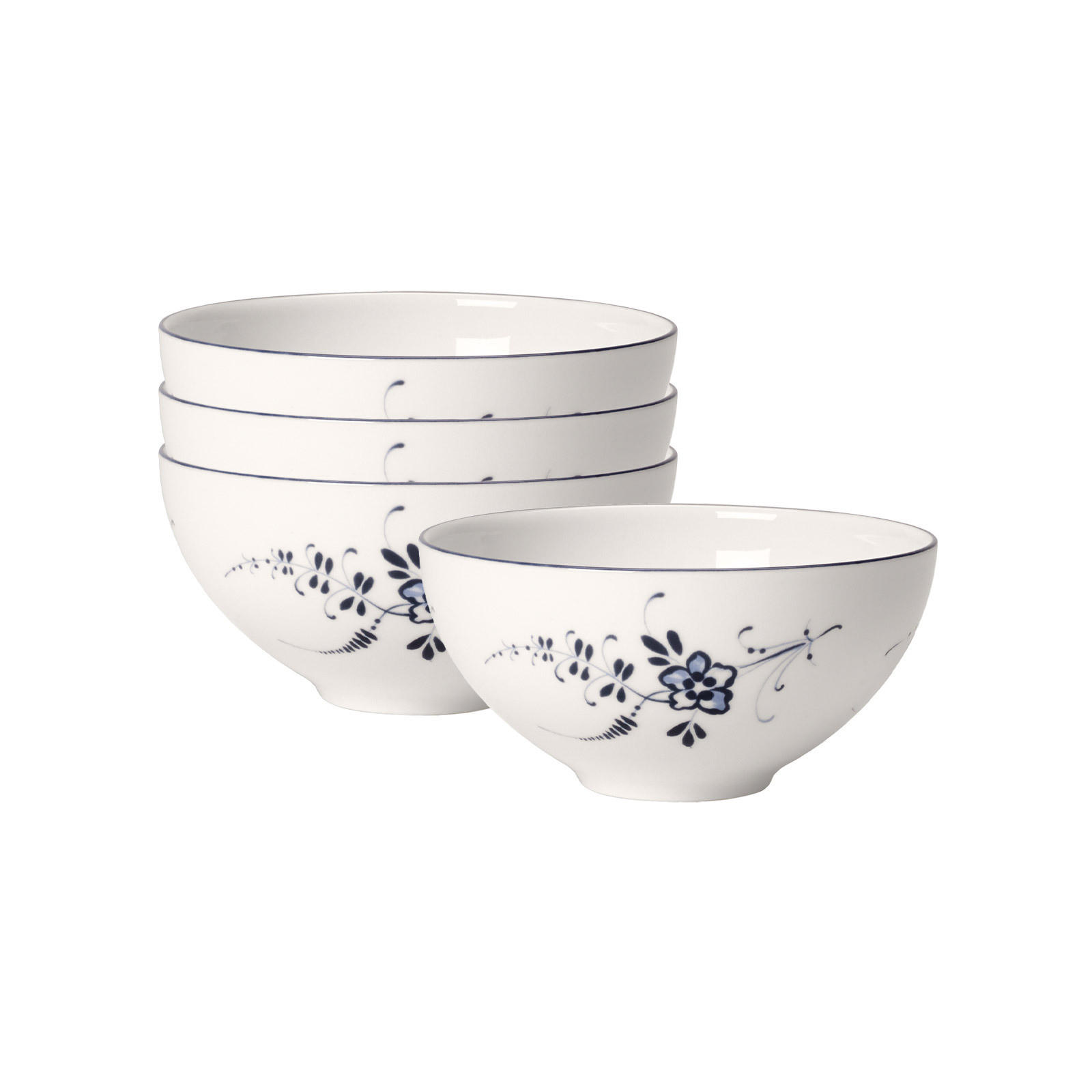 SCHÄLCHEN Vieux Luxembourg weiß-blau ø 11 cm 4er Set - Blau/Weiß, Keramik (11cm) - Villeroy & Boch