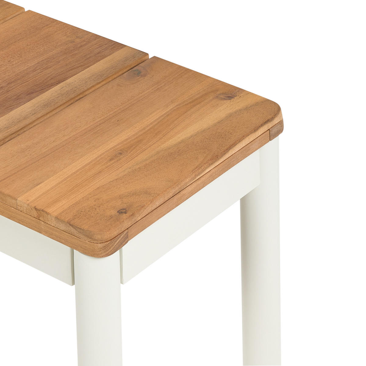 GARTENMÖBEL-SET mit Bänken 6-Sitzer Akazienholz Braun Giovinazzo - Creme, Holz - Beliani