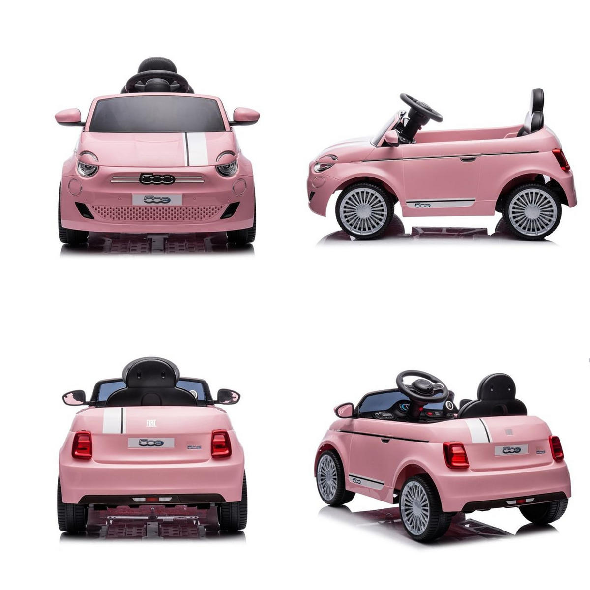 ELEKTROAUTO Fiat 500 pink Fernbedienung, Sicherheitsgurt, MP3, USB - Pink, Kunststoff (100/60/50cm) - Chipolino