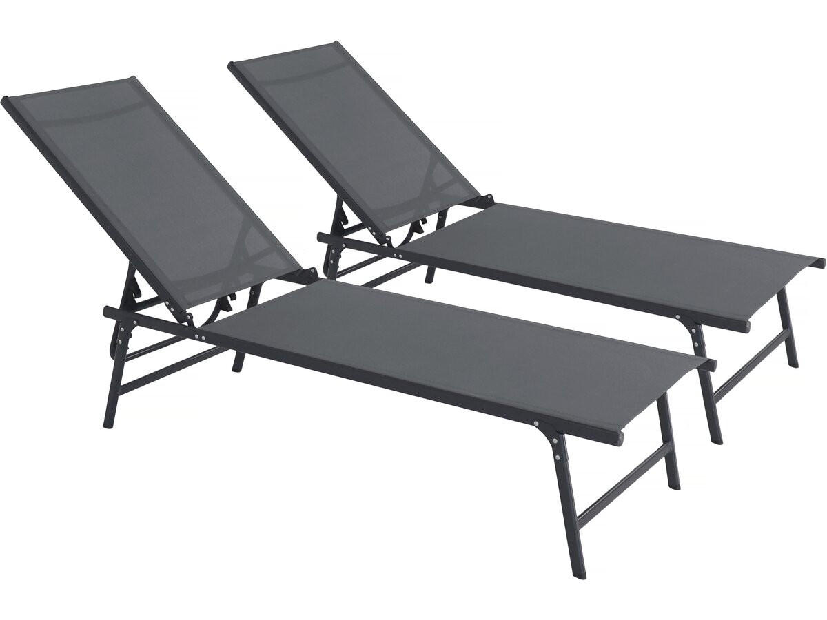 Habitat Garten Sonnenliege Taupe 54x104x180 cm