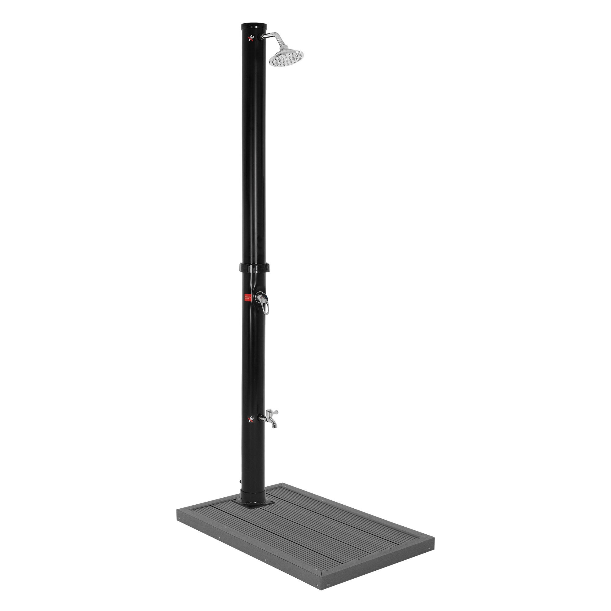 SOLARDUSCHE mit Bodenelemen - Schwarz, Kunststoff (12.5/210/40cm) - ML-DESIGN