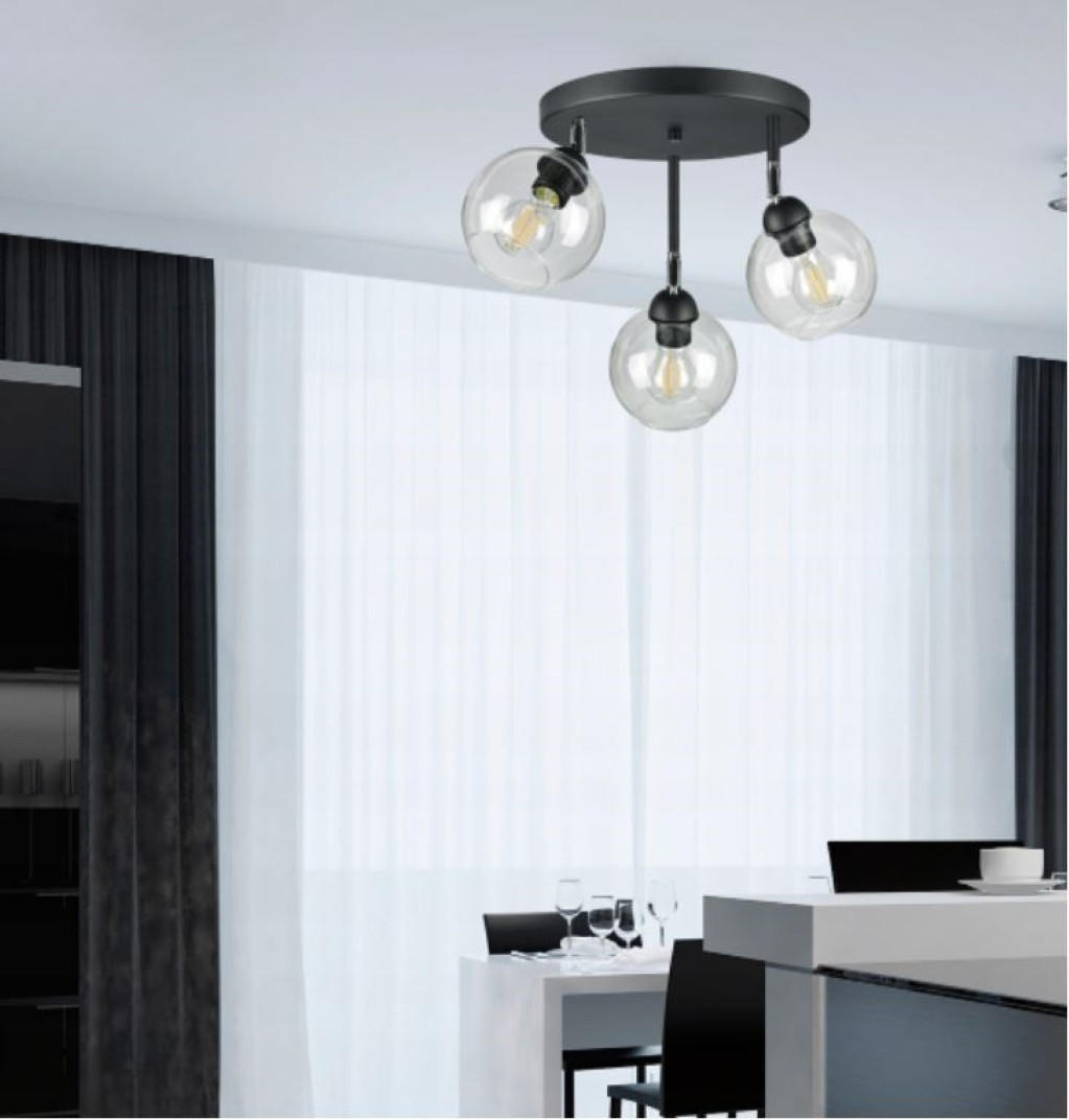 DECKENLEUCHTE HAGEN - Transparent, Glas/Metall (35/35/35cm) - kiki design