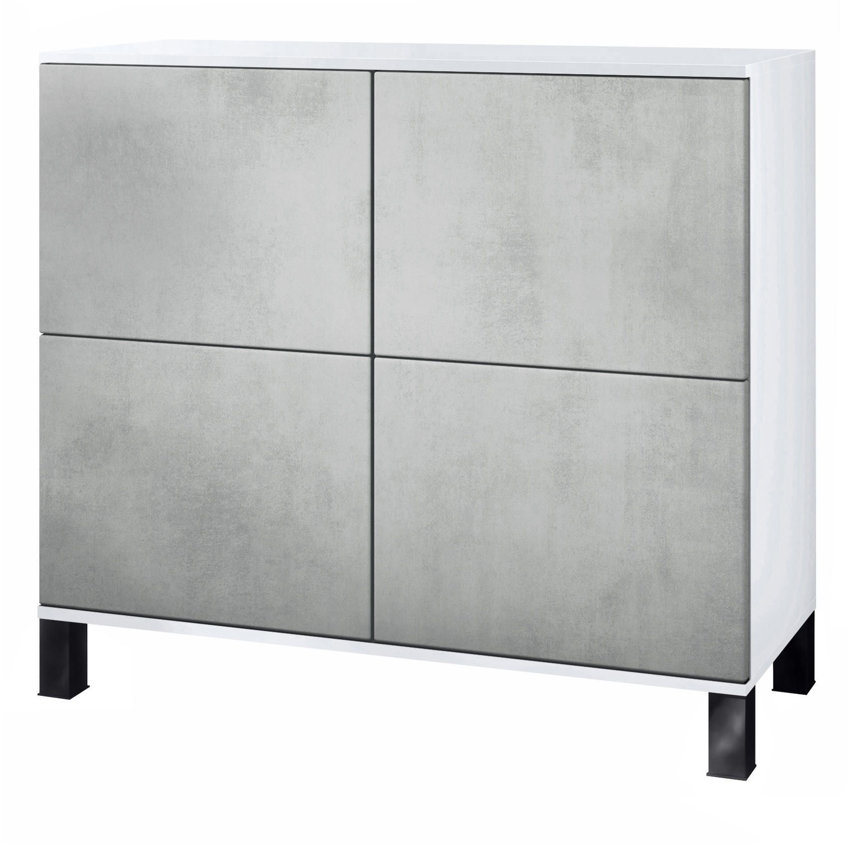 KOMMODE Rova Beton Oxid Optik - Hellgrau, Holzwerkstoff (92.5/84.5/35cm) - Vladon