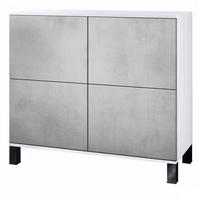 KOMMODE Rova Beton Oxid Optik - Hellgrau, Holzwerkstoff (92.5/84.5/35cm) - Vladon