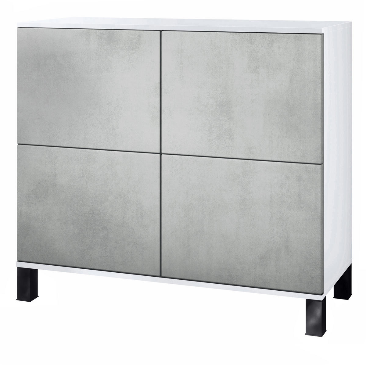 KOMMODE Rova Beton Oxid Optik - Hellgrau, Holzwerkstoff (92.5/84.5/35cm) - Vladon