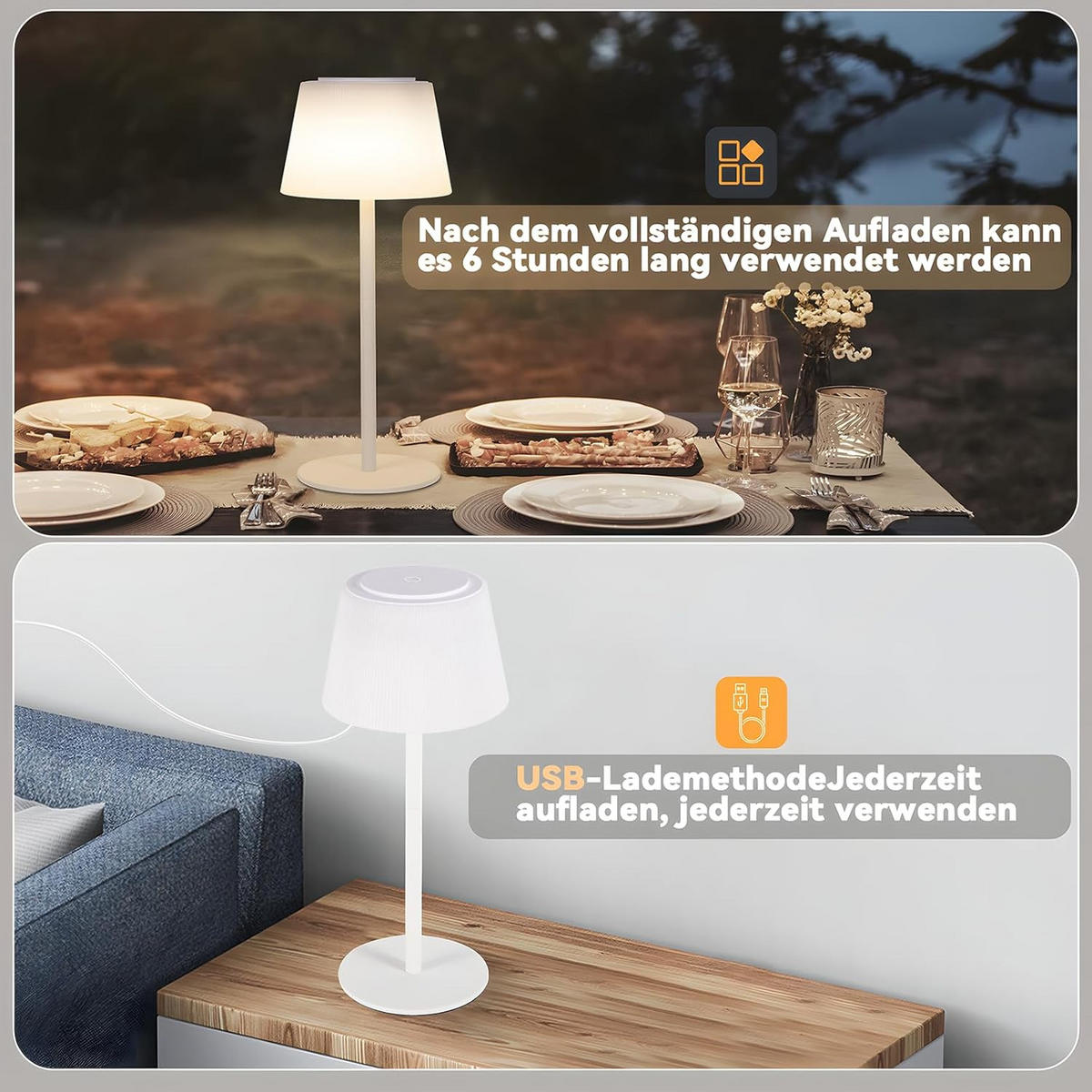 TISCHLEUCHTE Scheinhold 13/30.5/13 cm - Weiß, Metall (13/13/30.5cm) - ZMH