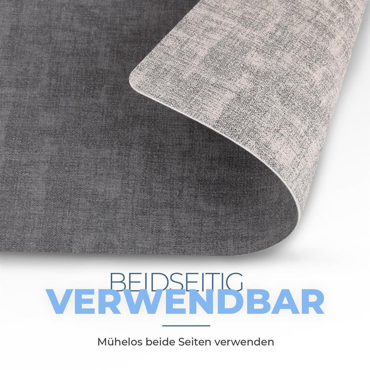 PLATZSET Lederimitat Grau/Dunkelgrau (Struktur) 4er Set - Grau, Kunststoff (33/46cm) - Bestlivings