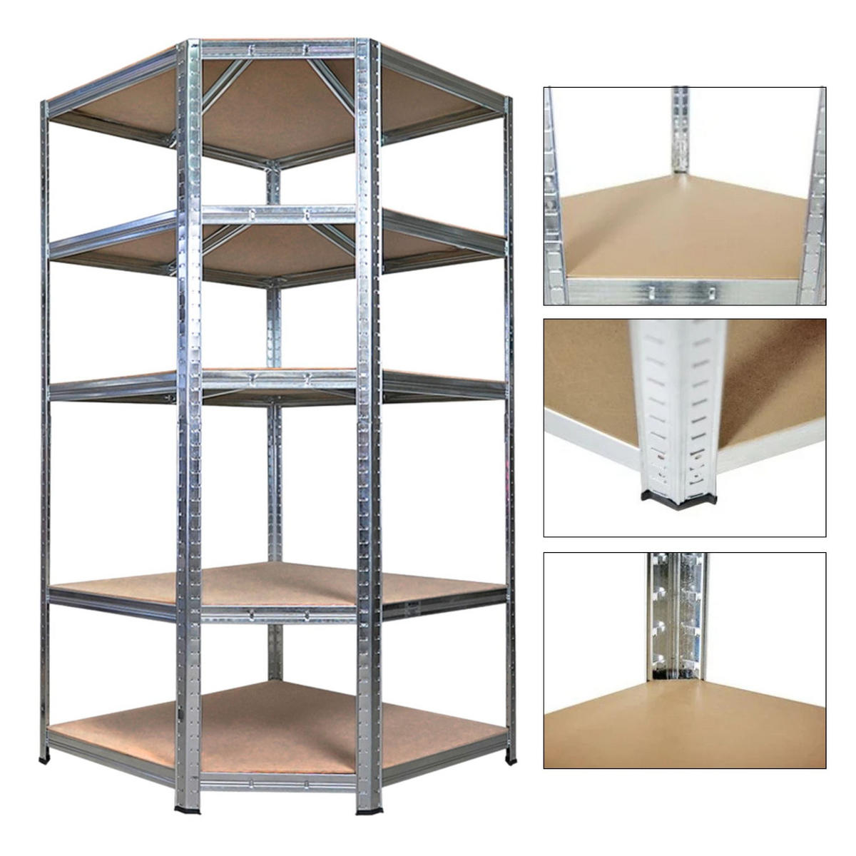 ECKREGAL Ragnar für Gesamtlast 875 kg 180 x 90 x 60 Verzinkt - Silberfarben, Metall (90/180/60cm) - PROREGAL