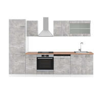 KUCHYNSKÝ KÚT R-Line Betón/Biela 300 cm , AP Oak - sivá/biela, kompozitné drevo (300/206.8/60cm) - Vicco