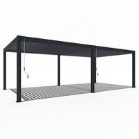 PERGOLA Deluxe Plus Pavillon Terrassenüberdachung Aluminium 4 x 8 m anthrazit - Anthrazit, Metall (400/255/800cm) - WEIDE