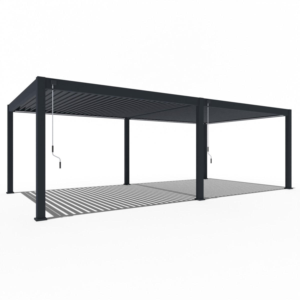 PERGOLA Deluxe Plus Pavillon Terrassenüberdachung Aluminium 4 x 8 m anthrazit - Anthrazit, Metall (400/255/800cm) - WEIDE