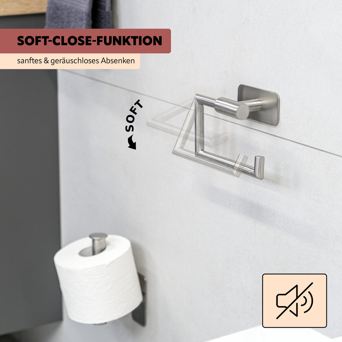 TOILETTENPAPIERHALTER PIAZZA TAPE, Edelstahl, matt - Edelstahlfarben, Metall (15/10.5/5.5cm) - bremermann