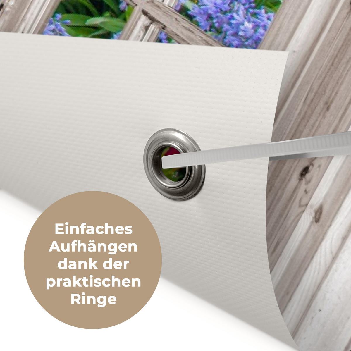 ZAHRADNÍ PLAKÁT Hortenzie - Průhledné - Květiny - Léto - Fialová - Cesta 90x60 cm - zelená barva, plast (90/60/0.2cm) - OnlyWow