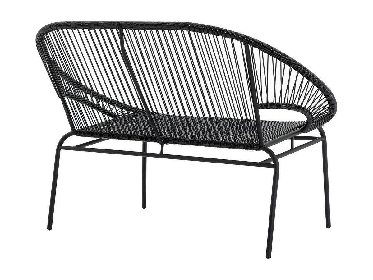 GARTENBANK - 2 Personen - harz - schwarz Alios - Schwarz, Kunststoff (115/80/78cm) - Vente-Unique