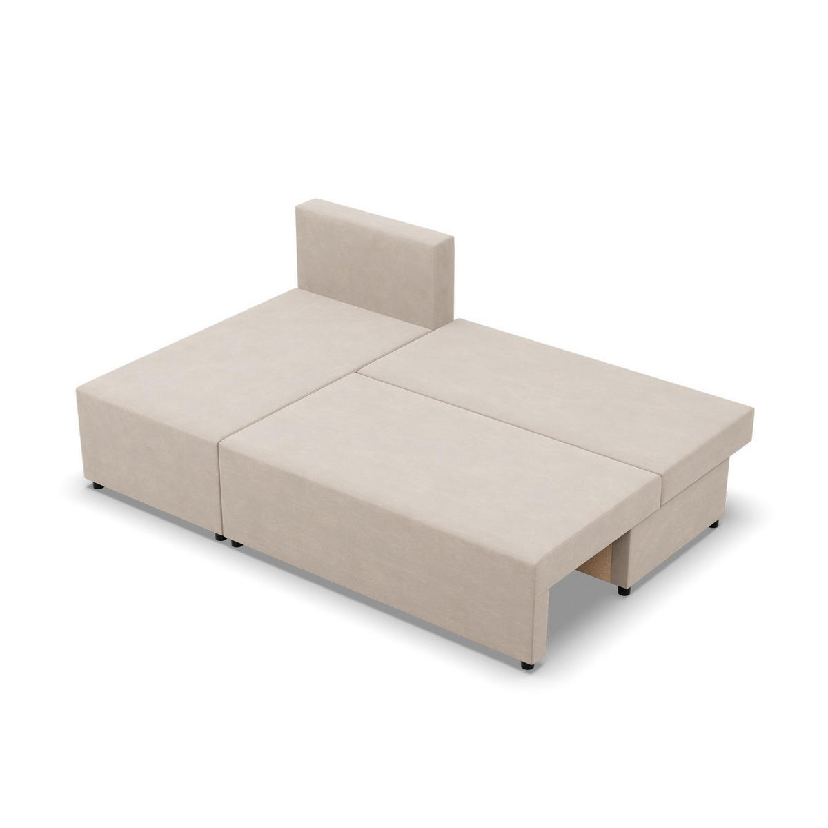 ECKSOFA MIT SCHLAFFUNKTION FERMO BONELL Beige - Beige, Textil (137/201cm) - Mebligo
