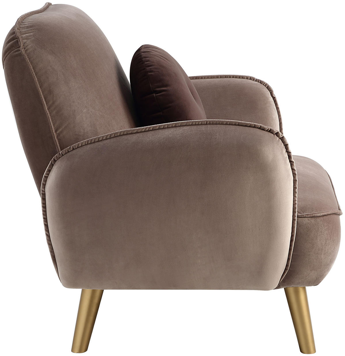 ARMLEHNENSESSEL Ben Samt Hellbraun - Braun, Textil (90/83/87cm) - ATLANTIC home collection