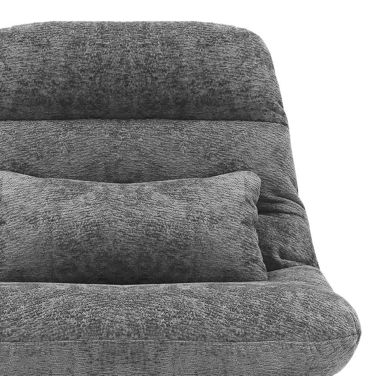 RELAXSESSEL - Chenille - Schwarz/Grau, Textil/Metall (84/88/94cm) - home24