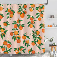 DUSCHVORHANG Orange mit Haken Badezimmer - Orange, Textil (180/180cm) - MCBOSON