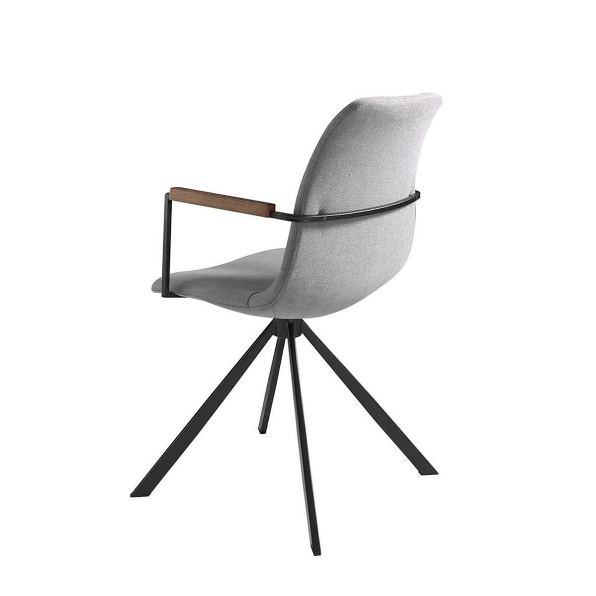 ESSZIMMERSTUHL Stoff Grau , Walnuss , Schwarz - Nussbaumfarben/Schwarz, Textil (50/85/62cm) - ANGEL CERDA