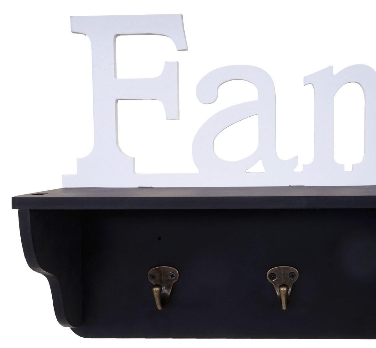 WANDGARDEROBE FAMILY Schwarz, Reinweiß - Schwarz/Weiß, Holz (60/30/13cm) - MCW
