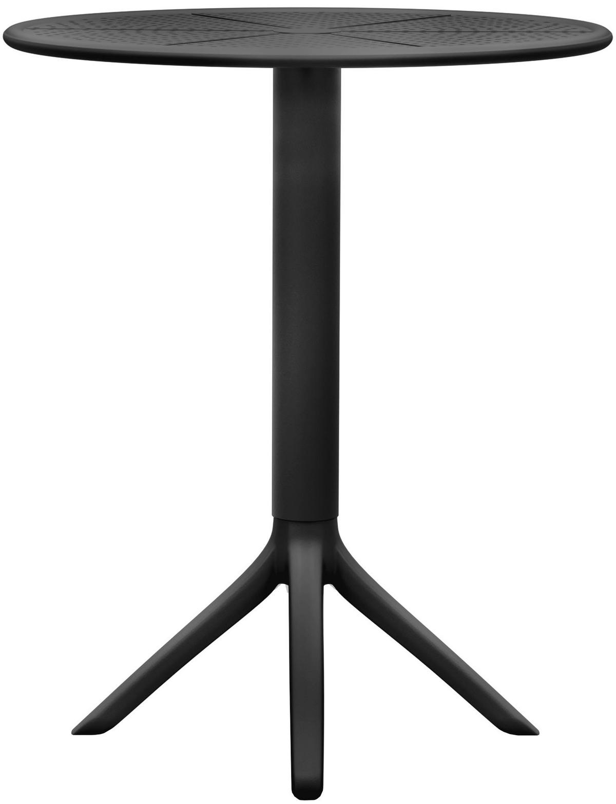 GARTENTISCH rund Kunststoff schwarz - Schwarz, Kunststoff (60/60/76cm) - CLP