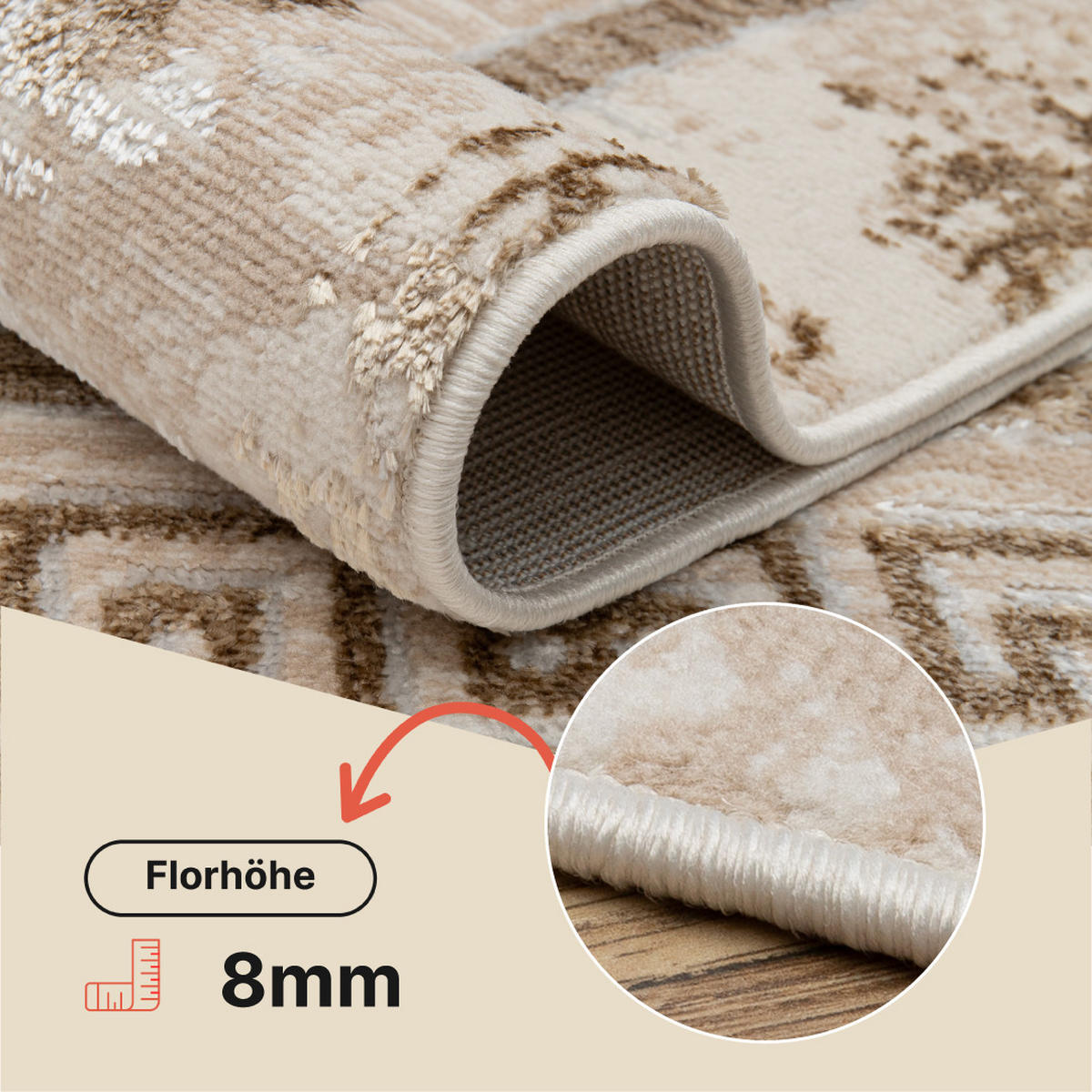 TEPPICH ARES Braun 120/170 cm - Braun, Textil (120/170cm) - Tapiso