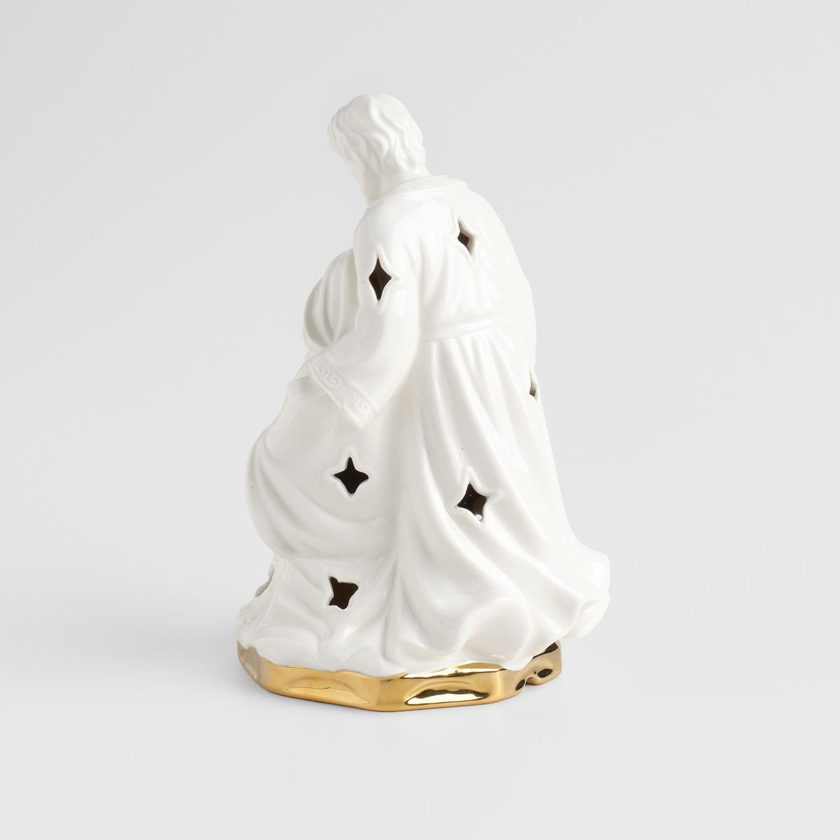 DEKOFIGUR Led SACRA, 24.5 x 16.5 x 15 cm, Gold, Beleuchtet Weihnachtsfigur, Weihnachtsdeko, Deko Wohnzimmer, Winter Christmas, XMAS Geschenk - Goldfarben, Keramik (16.5/24.5/15cm) - home&you